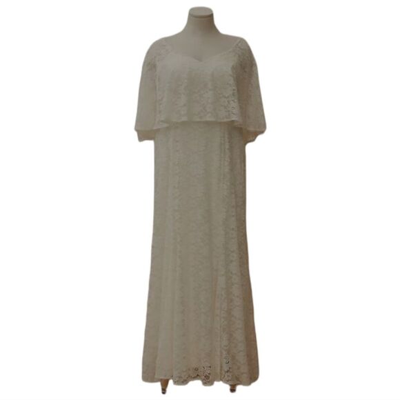 Torrid Ivory Lace Caplet Wedding Dress - Picture 1 of 8